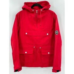 BLACK SCALE Red Cargo Utility Anorak Pullover Quarter Zip Jacket Size M